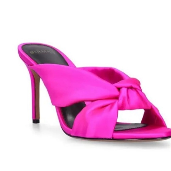 Alexandre Birman Kasey Satin Mule Vibrant Pink Heels - Picture 1 of 11